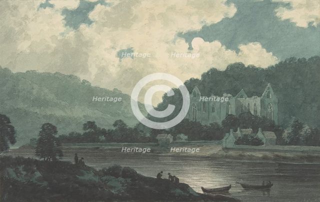 Tintern Abbey by Moonlight, ca. 1789. Creator: John Warwick Smith.
