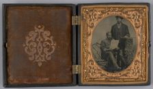 Tintype of two men wearing suits, 1855-1860s. Creator: Unknown