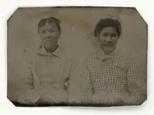 Tintype of two women, 1856-1900. Creator: Unknown