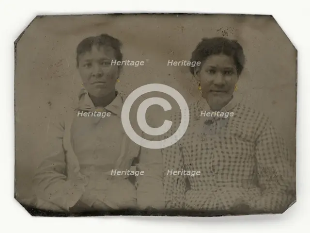 Tintype of two women, 1856-1900. Creator: Unknown.