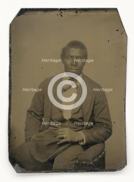 Tintype of a man, late 19th century. Creator: Unknown.