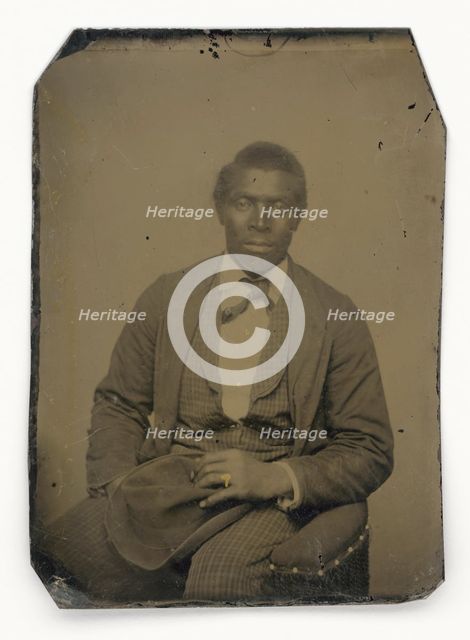 Tintype of a man, late 19th century. Creator: Unknown.