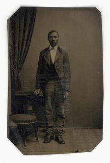 Tintype of a man, late 19th century. Creator: Unknown