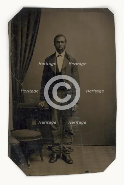 Tintype of a man, late 19th century. Creator: Unknown.