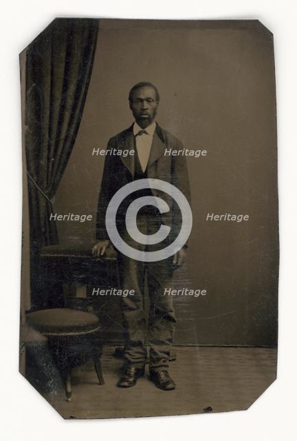 Tintype of a man, late 19th century. Creator: Unknown.