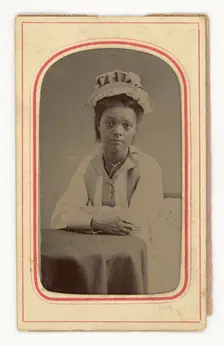 Tintype of a woman, 1856-1900. Creator: E. C. Stowe