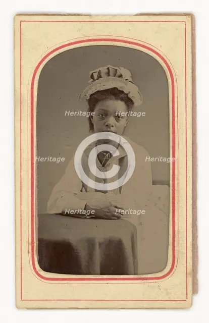 Tintype of a woman, 1856-1900. Creator: E. C. Stowe.