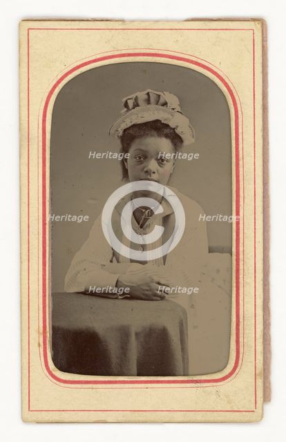 Tintype of a woman, 1856-1900. Creator: E. C. Stowe.