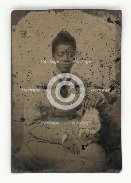 Tintype of a woman, 1856-1900. Creator: Unknown.