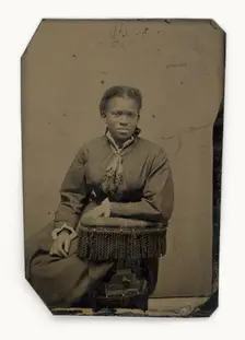Tintype of a woman, late 19th century. Creator: Unknown