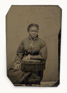 Tintype of a woman, late 19th century. Creator: Unknown