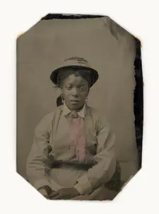 Tintype of a woman, late 19th century. Creator: Unknown