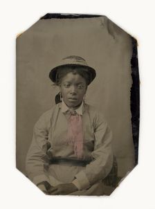 Tintype of a woman, late 19th century. Creator: Unknown