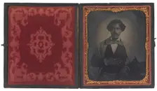 Tintype of John H. Copeland in an embossed leather case, ca. 1860. Creator: Unknown