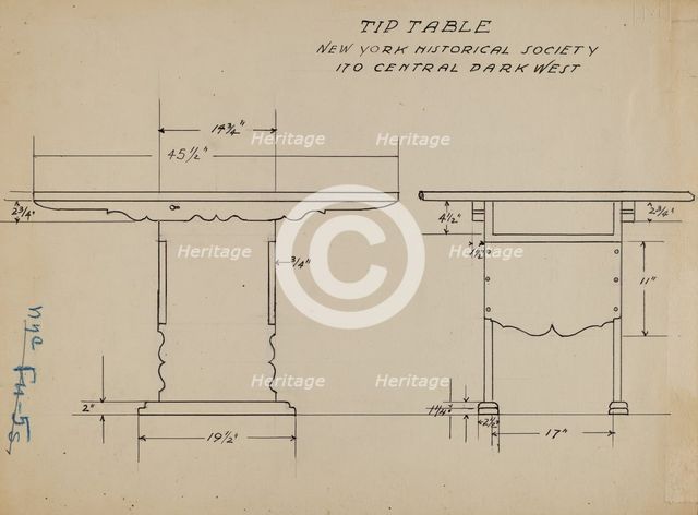 Tip Table, 1935/1942. Creator: Unknown.