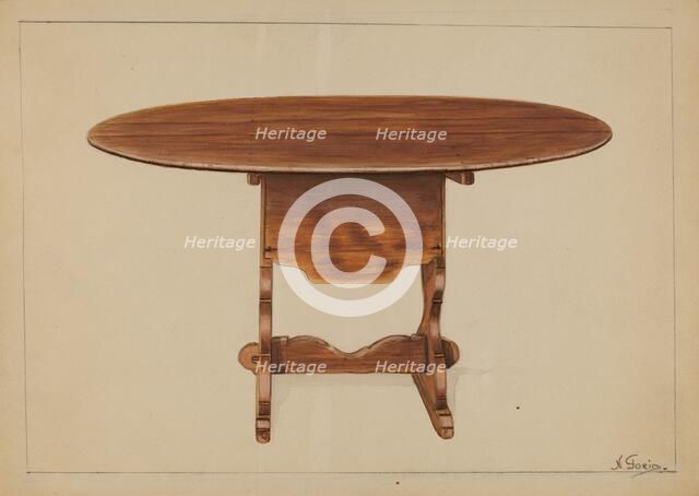 Tip Table (Hutch), c. 1936. Creator: Nicholas Gorid.