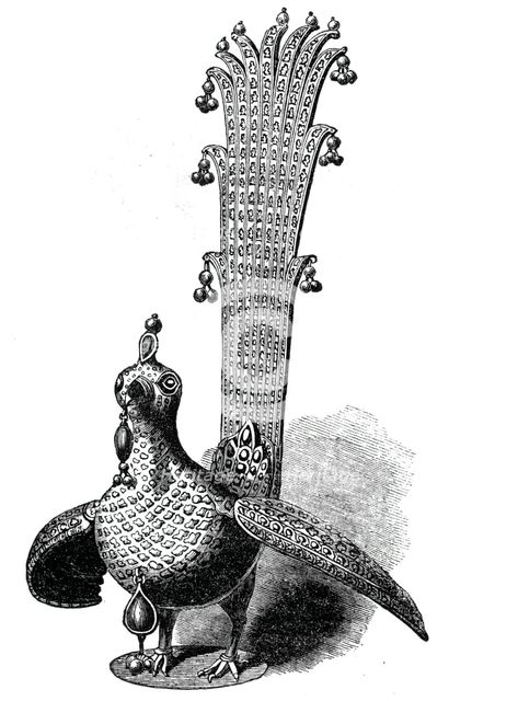 Tippo Saib's peacock, 1844. Creator: Unknown.