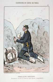 Tirailleurs Parisiens Siege of Paris, 1870-1871. Artist: Anon