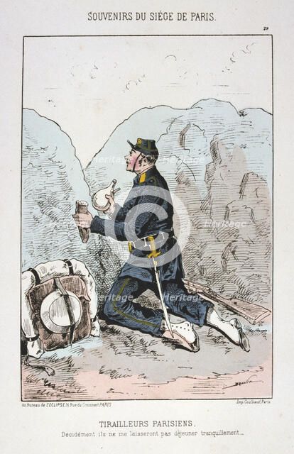 'Tirailleurs Parisiens', Siege of Paris, 1870-1871. Artist: Anon