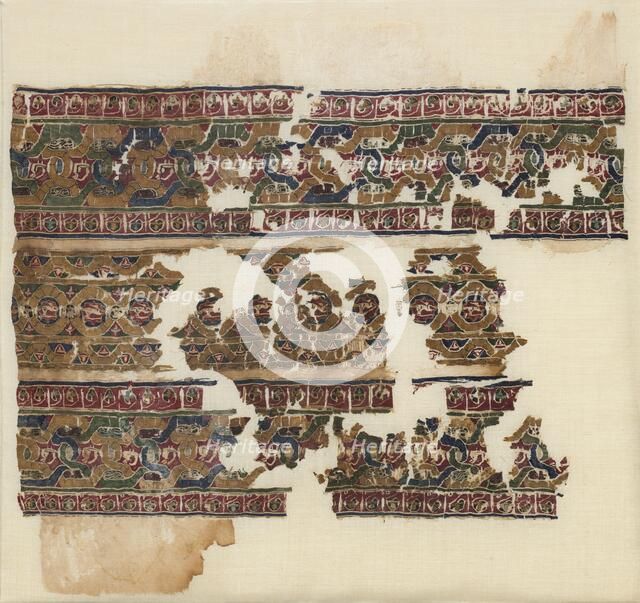 Tiraz with guilloche bands, 1075-1125. Creator: Unknown.