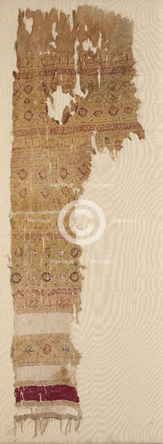 Tiraz with guilloche bands and fringe, 1100s. Creator: Unknown.