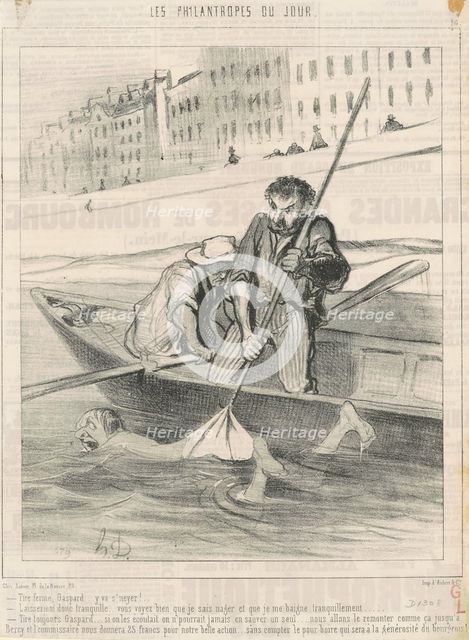 Tire ferme, Gaspard ... y va s'neyer ..., 19th century. Creator: Honore Daumier.