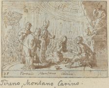 Tirenio, Montano and Carino, 1640. Creator: Johann Wilhelm Baur