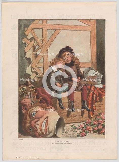 Tired Out, from "The Graphic" Christmas number, December 7, 1885. Creator: After Adrien-Emmanuel Marie.