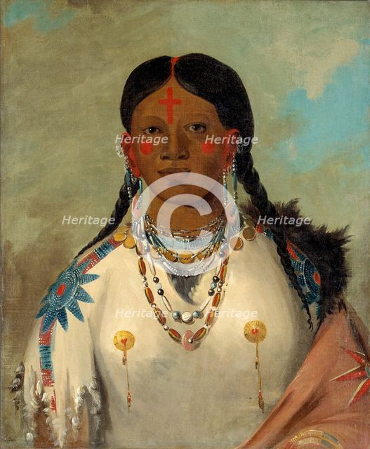 Tís-se-wóo-na-tís, She Who Bathes Her Knees, Wife of the Chief, 1832. Creator: George Catlin.