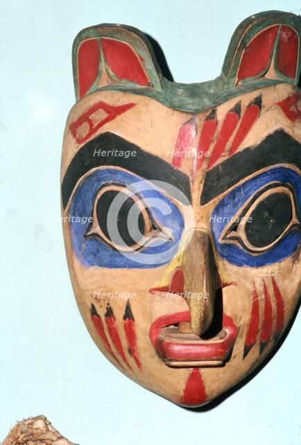Tlingit Face Mask, Pacific Northwest Coast Indian.  Artist: Unknown.