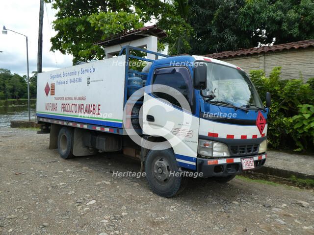 Truck carrying gas cylinders in Costa Rica 2018. Creator: Unknown.