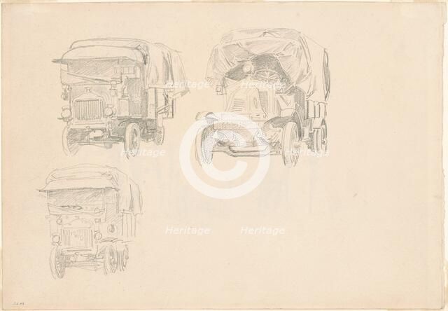 Trucks [recto], 1918. Creator: John Singer Sargent.