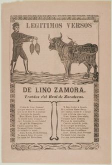 True Verses about Lino Zamora, 1911. Creator: José Guadalupe Posada