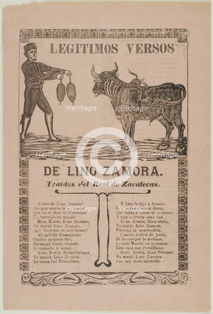 True Verses about Lino Zamora, 1911. Creator: José Guadalupe Posada.
