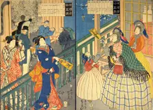 True View of a Yokohama Mercantile House (Yokohama shokan shinzu), 1861. Creator: Sadahide Utagawa