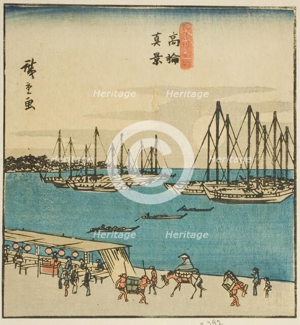 True View of Takanawa (Takanawa shinkei), section of a sheet from the series "Famous..., 1840s. Creator: Ando Hiroshige.