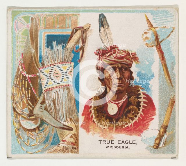 True Eagle, Missouria, from the American Indian Chiefs series (N36) for Allen & Ginter Cig..., 1888. Creator: Allen & Ginter.