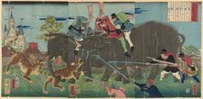 True Image of a Giant Elephant (Taizo shasei), 1863. Creator: Utagawa Yoshikata