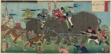 True Image of a Giant Elephant (Taizo shasei), 1863. Creator: Utagawa Yoshikata
