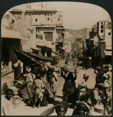 Truly Oriental - a street in the ancient city of Ajmere, India, 1907