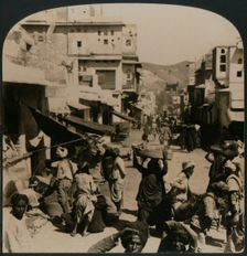 Truly Oriental - a street in the ancient city of Ajmere, India, 1907