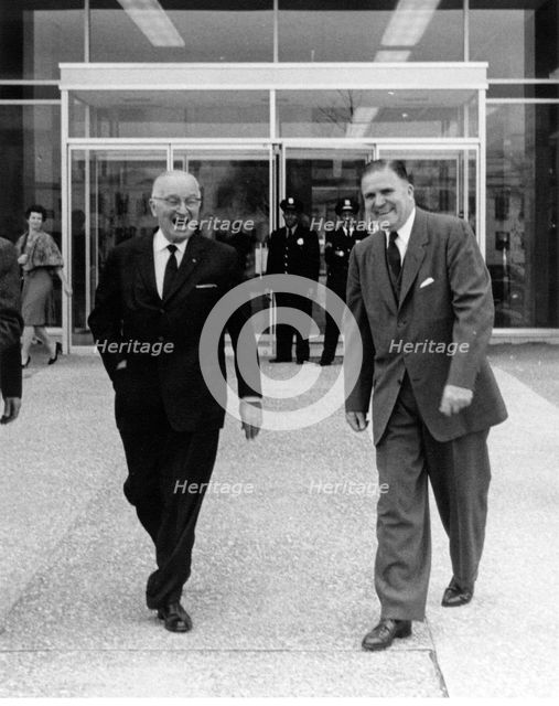 Truman and Webb at NASA Headquarters, 1961. Creator: NASA.