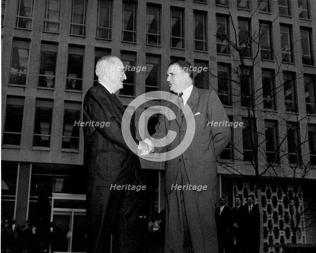 Truman and Webb at NASA Headquarters, 1961. Creator: NASA.