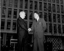 Truman and Webb at NASA Headquarters, 1961. Creator: NASA