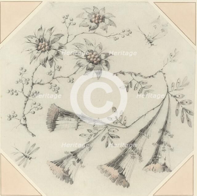 Trumpet Flowers and Daisies. Creator: Jean-Baptiste Pillement.