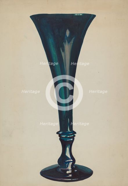 Trumpet Glass Vase, c. 1936. Creator: Ella Josephine Sterling.