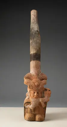 Trumpet in the Form of a Musician Playing Pipes, 100 B.C./A.D. 500. Creator: Unknown