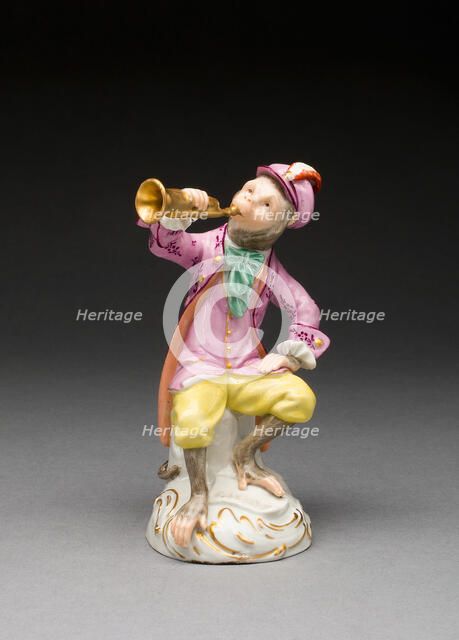 Trumpet Player, Vienna, c. 1760/70. Creator: Vienna State Porcelain Manufactory.