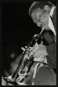 Trumpeter Cat Anderson performing at the Newport Jazz Festival, Ayresome Park, Middlesbrough, 1978. Creator: Denis Williams