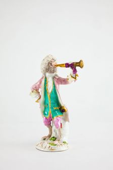 Trumpeter for the Monkey Band, Meissen, c. 1765. Creators: Meissen Porcelain, Johann Joachim Kaendler